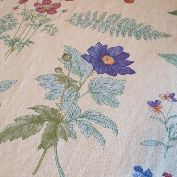 Waverly Second Spring Queen Duvet Cover Pale Yellow Floral Botanical Green Check - Picture 5 of 13